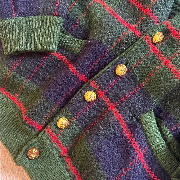 Vintage Plaid Knit Cardigan - Picture 2 of 5